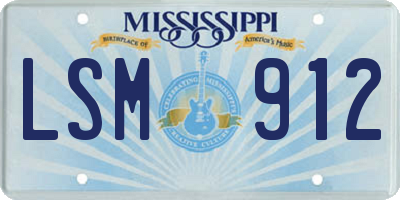 MS license plate LSM912
