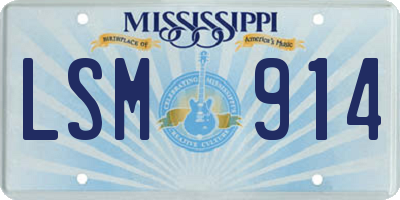 MS license plate LSM914