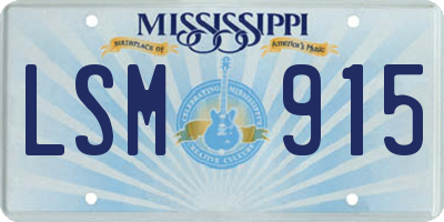 MS license plate LSM915