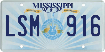 MS license plate LSM916