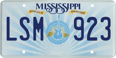 MS license plate LSM923