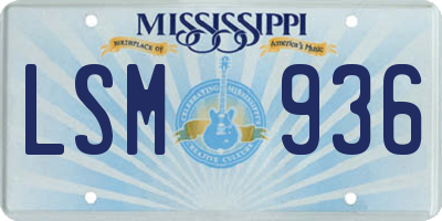 MS license plate LSM936