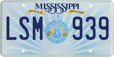 MS license plate LSM939