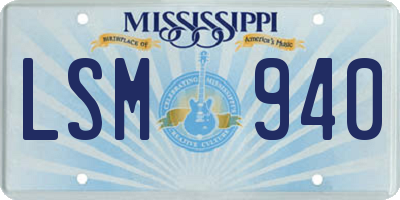 MS license plate LSM940