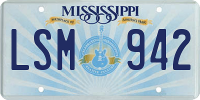 MS license plate LSM942