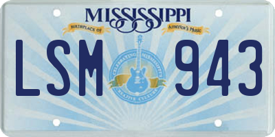 MS license plate LSM943