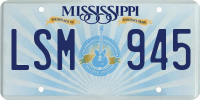 MS license plate LSM945