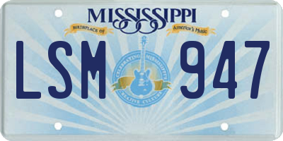 MS license plate LSM947