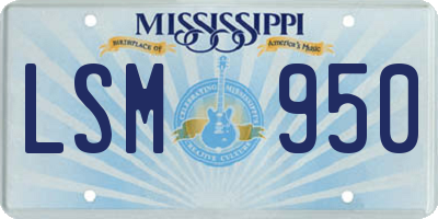 MS license plate LSM950