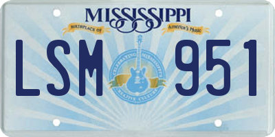 MS license plate LSM951