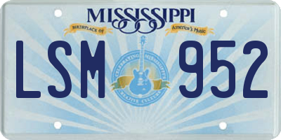 MS license plate LSM952
