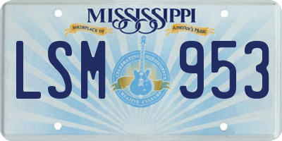 MS license plate LSM953