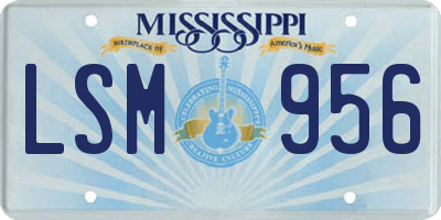 MS license plate LSM956