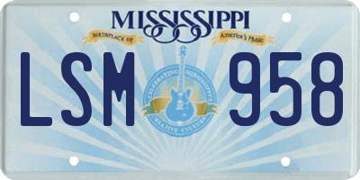 MS license plate LSM958