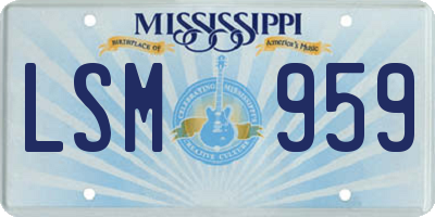 MS license plate LSM959