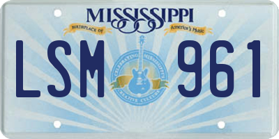 MS license plate LSM961