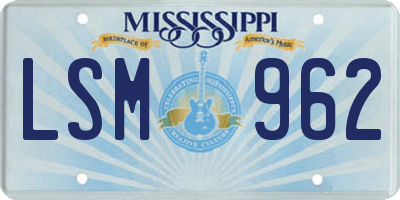 MS license plate LSM962