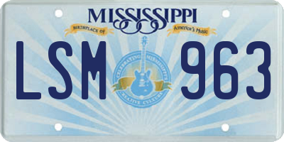MS license plate LSM963