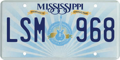 MS license plate LSM968