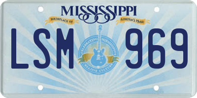 MS license plate LSM969