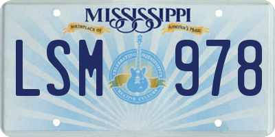MS license plate LSM978