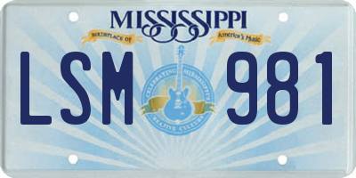 MS license plate LSM981