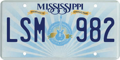 MS license plate LSM982