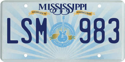 MS license plate LSM983