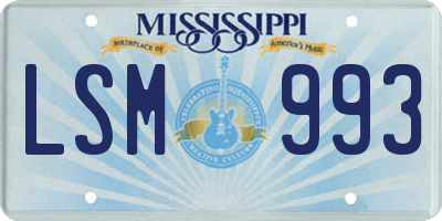 MS license plate LSM993
