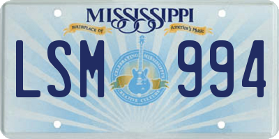 MS license plate LSM994