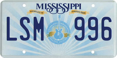 MS license plate LSM996