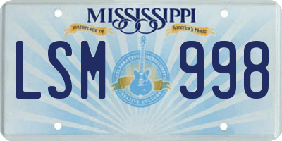 MS license plate LSM998
