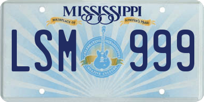 MS license plate LSM999