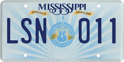 MS license plate LSN011