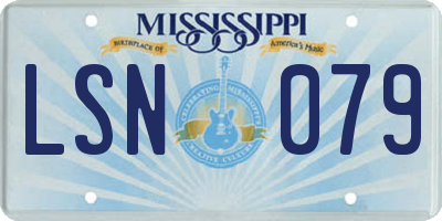 MS license plate LSN079