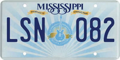 MS license plate LSN082