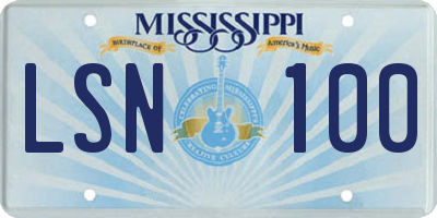 MS license plate LSN100