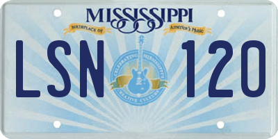 MS license plate LSN120