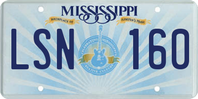 MS license plate LSN160