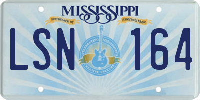 MS license plate LSN164
