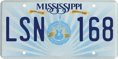 MS license plate LSN168