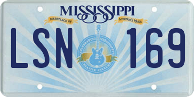 MS license plate LSN169