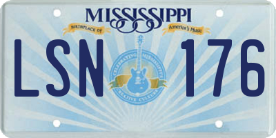 MS license plate LSN176