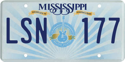 MS license plate LSN177