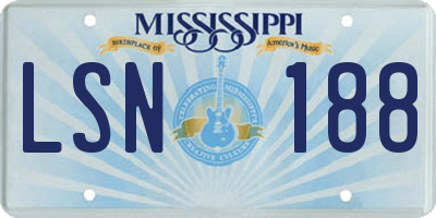 MS license plate LSN188
