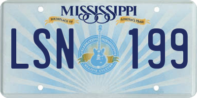 MS license plate LSN199
