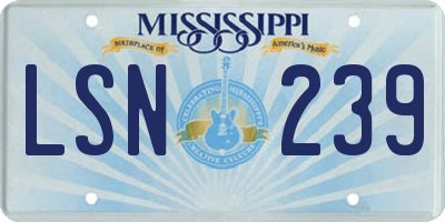 MS license plate LSN239