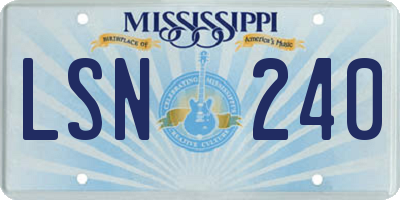 MS license plate LSN240