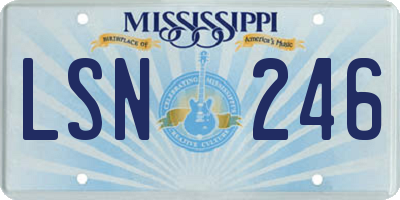 MS license plate LSN246