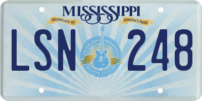 MS license plate LSN248